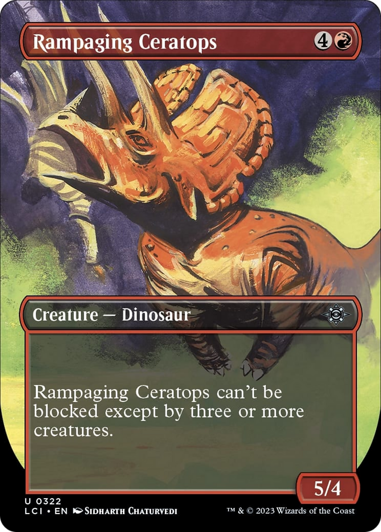 Rampaging Ceratops (Borderless) [The Lost Caverns of Ixalan] | Jomio and Rueliete's Cards and Comics