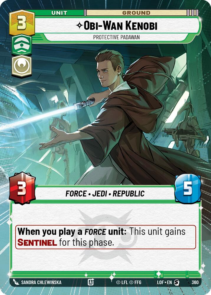 Obi-Wan Kenobi - Protective Padawan (360) (Hyperspace) (360) [Legends of the Force] | Jomio and Rueliete's Cards and Comics