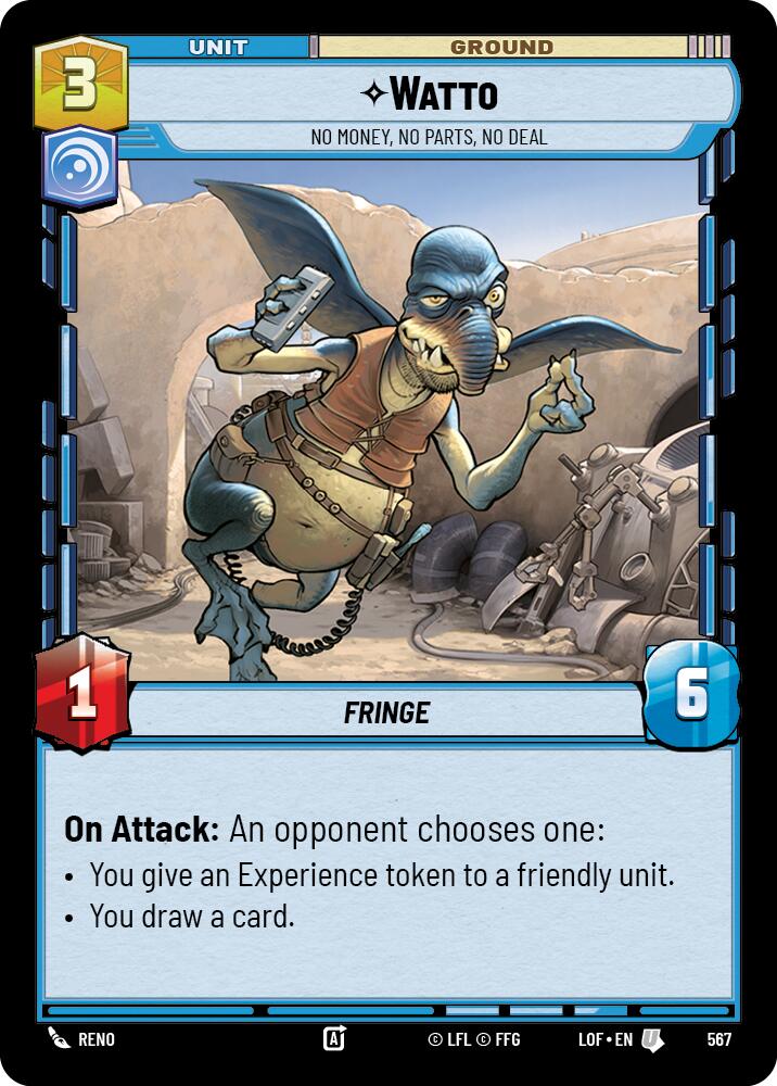 Watto - No Money, No Parts, No Deal (567) (Foil) (567) [Legends of the Force] | Jomio and Rueliete's Cards and Comics