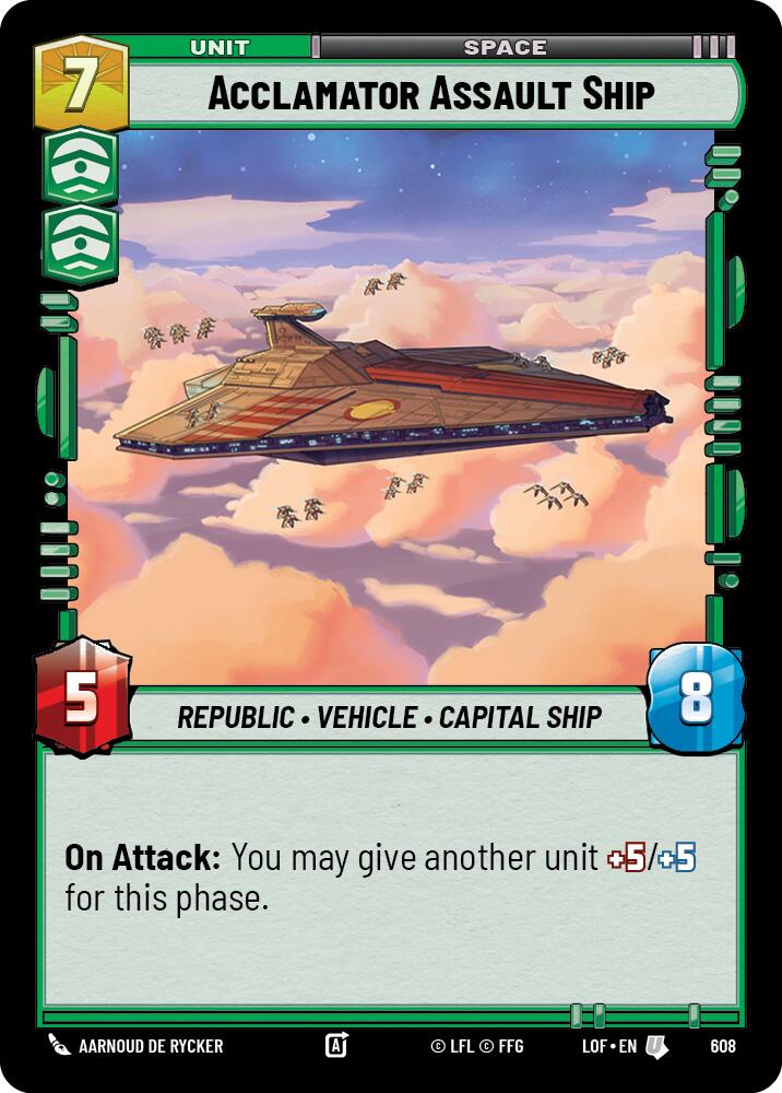 Acclamator Assault Ship (608) (Foil) (608) [Legends of the Force] | Jomio and Rueliete's Cards and Comics