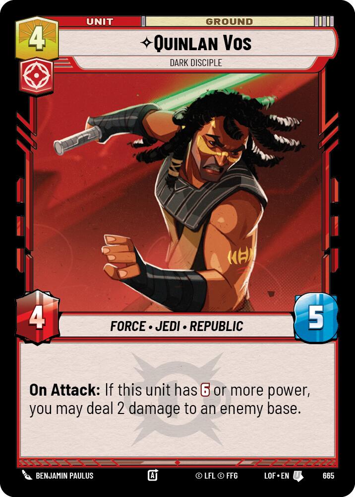 Quinlan Vos - Dark Disciple (665) (Foil) (665) [Legends of the Force] | Jomio and Rueliete's Cards and Comics