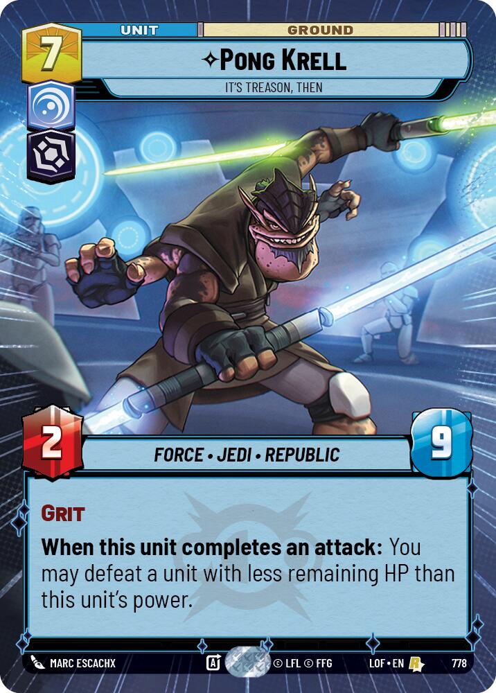 Pong Krell - It's Treason, Then (778) (Hyperspace Foil) (778) [Legends of the Force] | Jomio and Rueliete's Cards and Comics