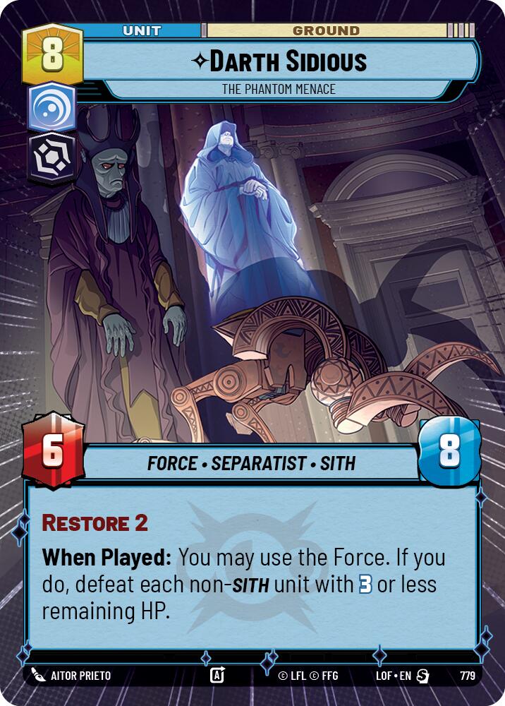 Darth Sidious - The Phantom Menace (779) (Hyperspace Foil) (779) [Legends of the Force] | Jomio and Rueliete's Cards and Comics