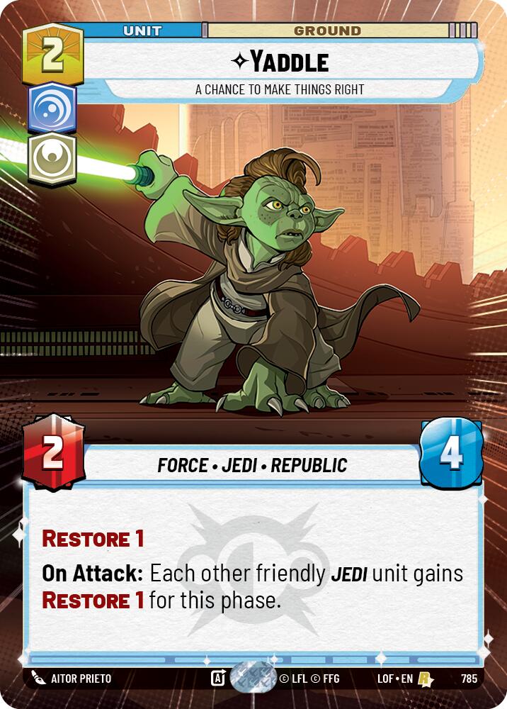 Yaddle - A Chance To Make Things Right (785) (Hyperspace Foil) (785) [Legends of the Force] | Jomio and Rueliete's Cards and Comics