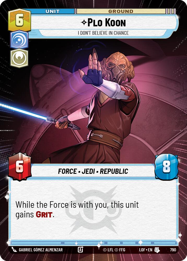Plo Koon - I Don't Believe in Chance (790) (Hyperspace Foil) (790) [Legends of the Force] | Jomio and Rueliete's Cards and Comics