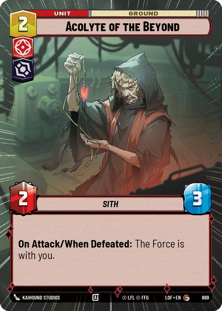 Acolyte of the Beyond (869) (Hyperspace Foil) (869) [Legends of the Force] | Jomio and Rueliete's Cards and Comics