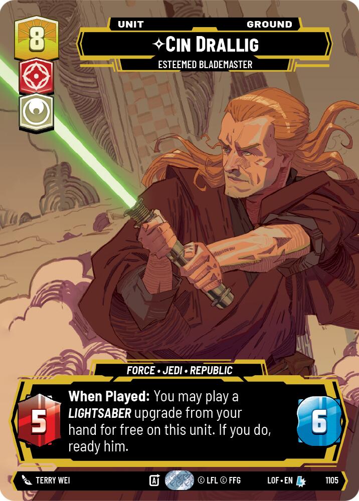 Cin Drallig - Esteemed Blademaster (1105) (Prestige Foil) (1105) [Legends of the Force] | Jomio and Rueliete's Cards and Comics