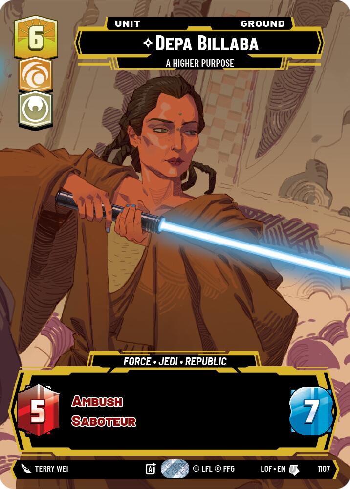 Depa Billaba - A Higher Purpose (1107) (Prestige Foil) (1107) [Legends of the Force] | Jomio and Rueliete's Cards and Comics