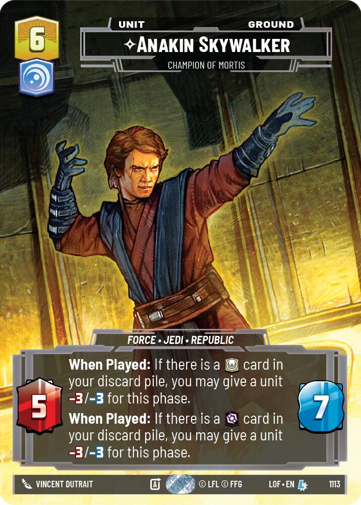 Anakin Skywalker - Champion of Mortis (1113) (Prestige Foil) (1113) [Legends of the Force] | Jomio and Rueliete's Cards and Comics