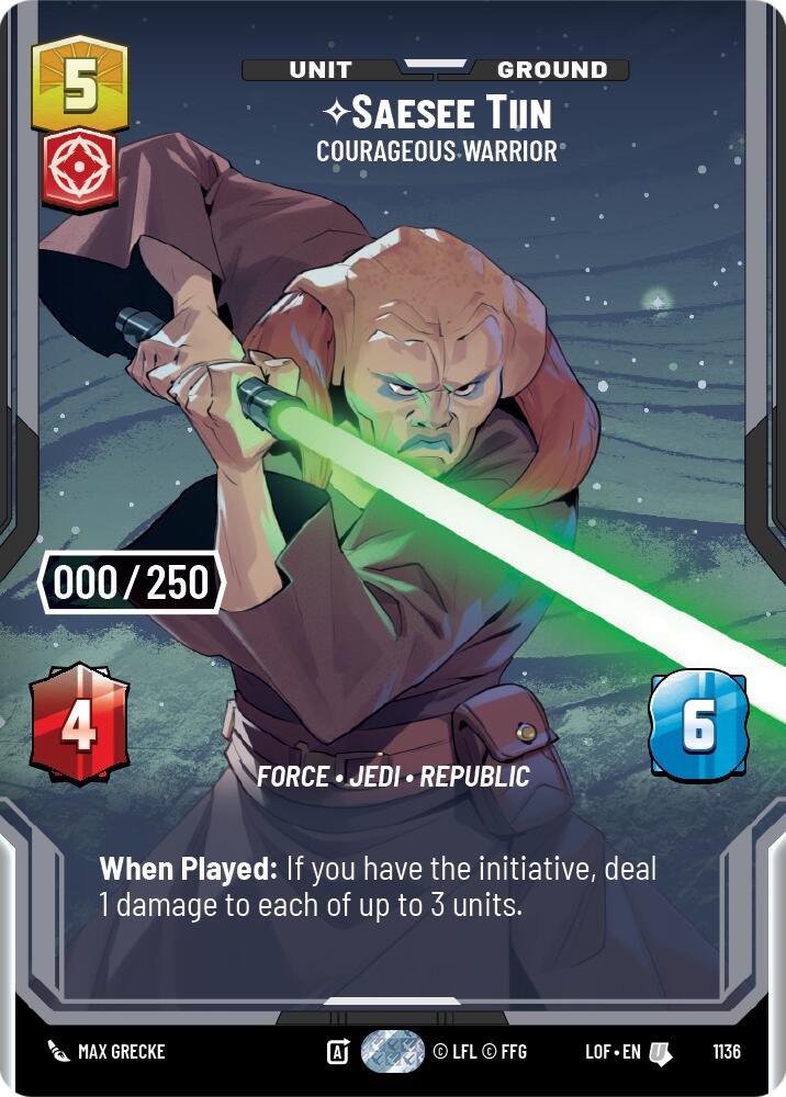Saesee Tiin - Courageous Warrior (1136) (Serialized) (1136) [Legends of the Force] | Jomio and Rueliete's Cards and Comics