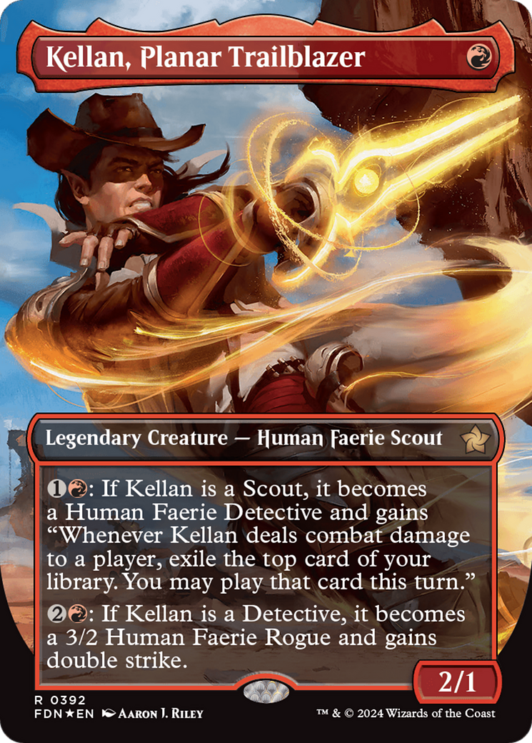 Kellan, Planar Trailblazer (Borderless) (Mana Foil) [Foundations] | Jomio and Rueliete's Cards and Comics