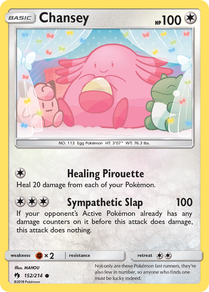 Chansey (152/214) [Sun & Moon: Lost Thunder] | Jomio and Rueliete's Cards and Comics
