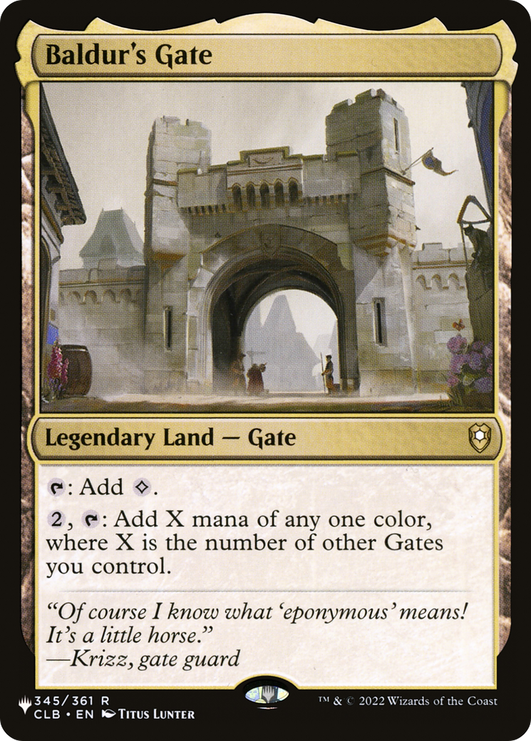 Baldur's Gate [The List] | Jomio and Rueliete's Cards and Comics