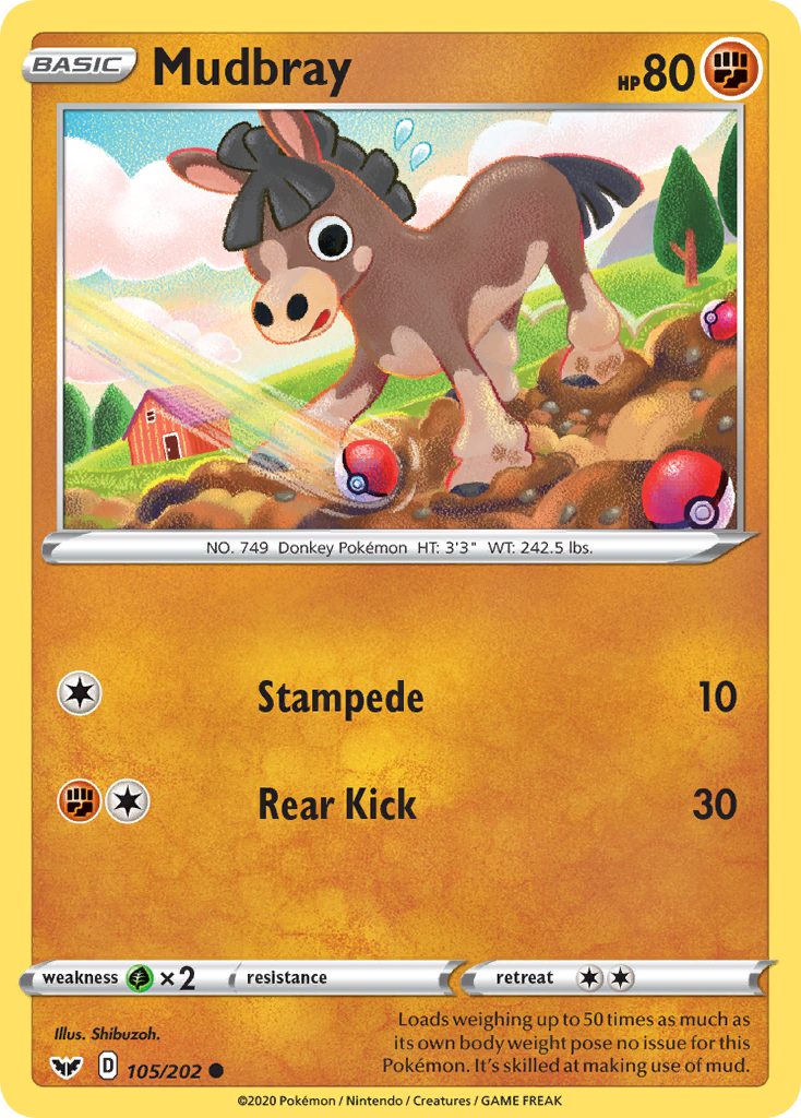 Mudbray (105/202) [Sword & Shield: Base Set] | Jomio and Rueliete's Cards and Comics