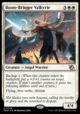 Boon-Bringer Valkyrie (Promo Pack) [March of the Machine Promos] | Jomio and Rueliete's Cards and Comics