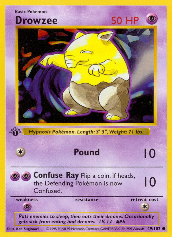 Drowzee (49/102) (Shadowless) [Base Set 1st Edition] | Jomio and Rueliete's Cards and Comics