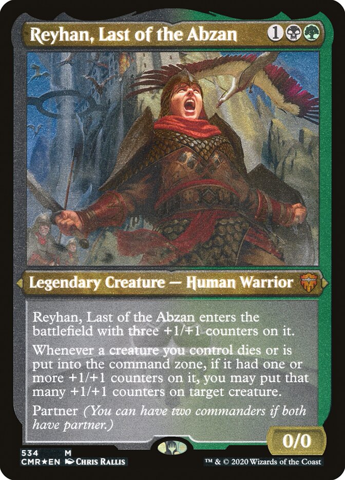 Reyhan, Last of the Abzan (Etched) [Commander Legends] | Jomio and Rueliete's Cards and Comics