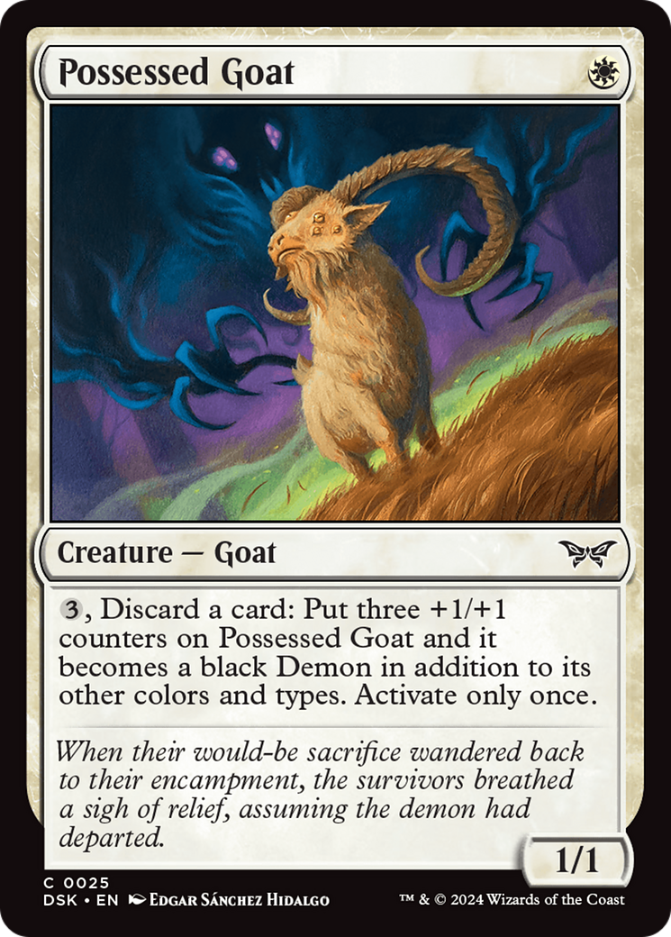 Possessed Goat [Duskmourn: House of Horror] | Jomio and Rueliete's Cards and Comics