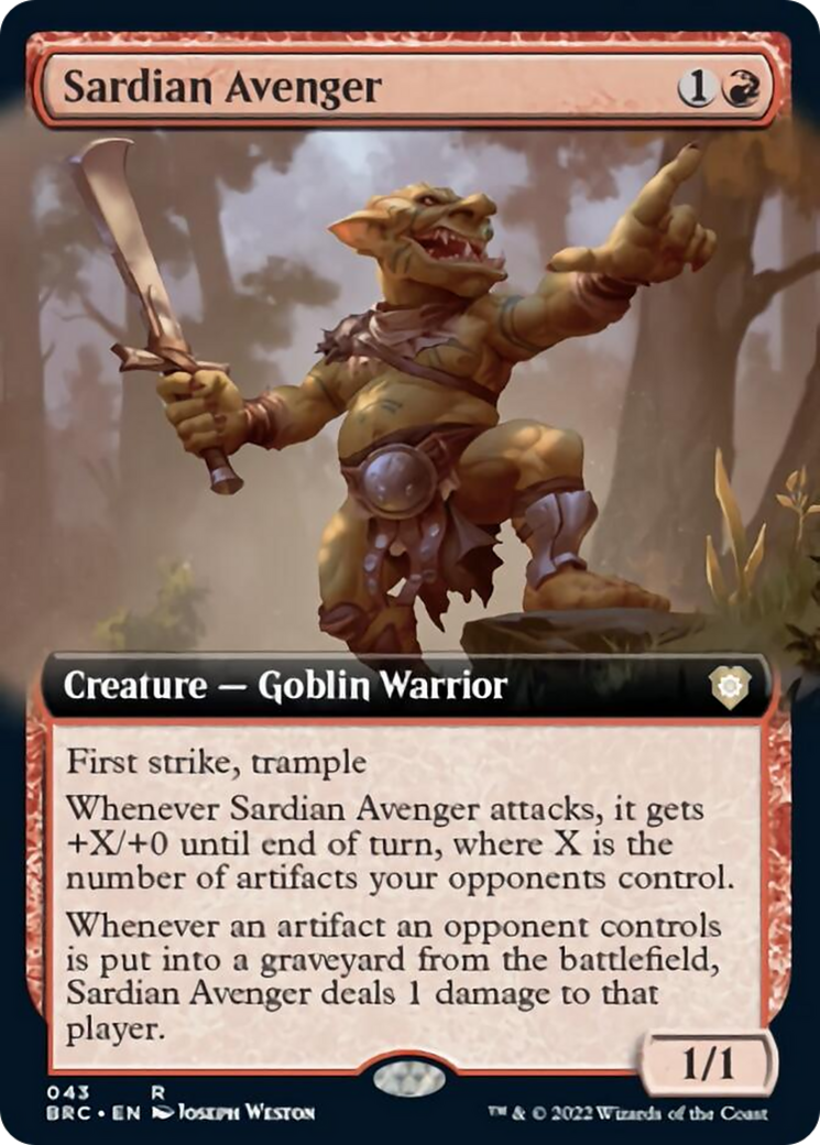 Sardian Avenger (Extended Art) [The Brothers' War Commander] | Jomio and Rueliete's Cards and Comics