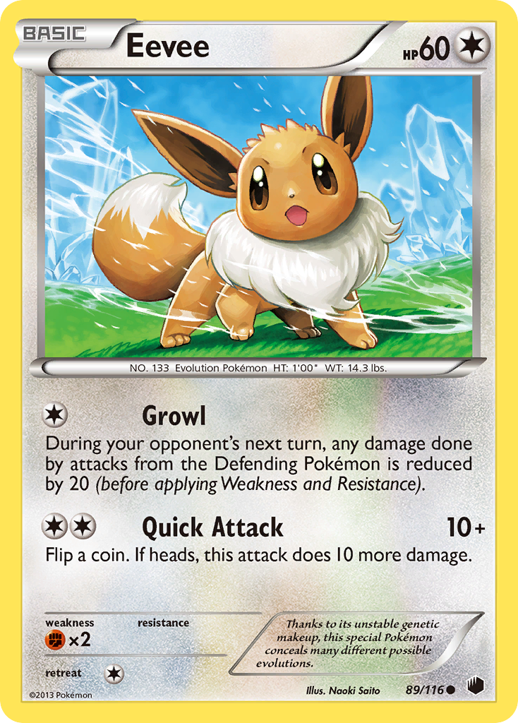 Eevee (89/116) [Black & White: Plasma Freeze] | Jomio and Rueliete's Cards and Comics