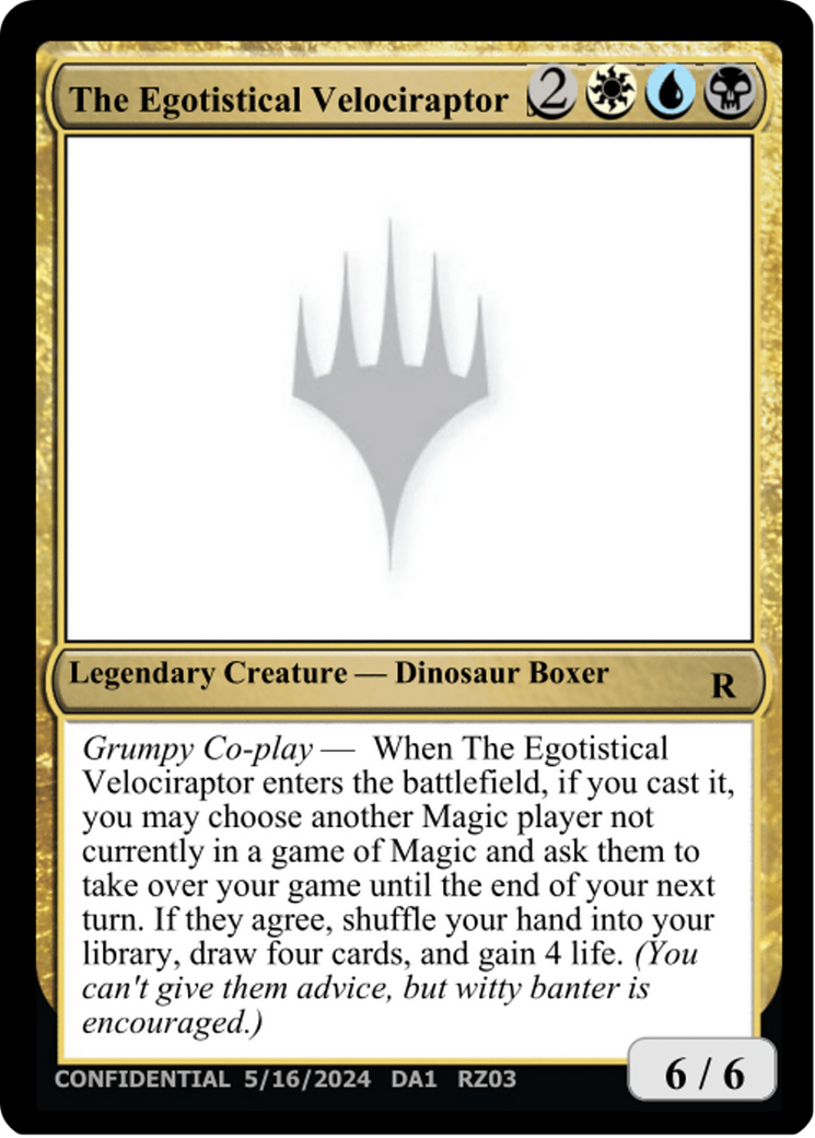 The Egotistical Velociraptor [Mystery Booster 2 Playtest Cards] | Jomio and Rueliete's Cards and Comics