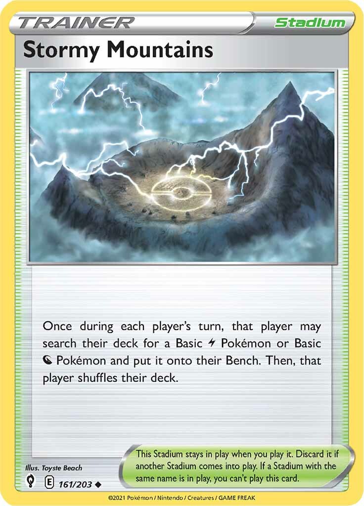 Stormy Mountains (161/203) [Sword & Shield: Evolving Skies] | Jomio and Rueliete's Cards and Comics