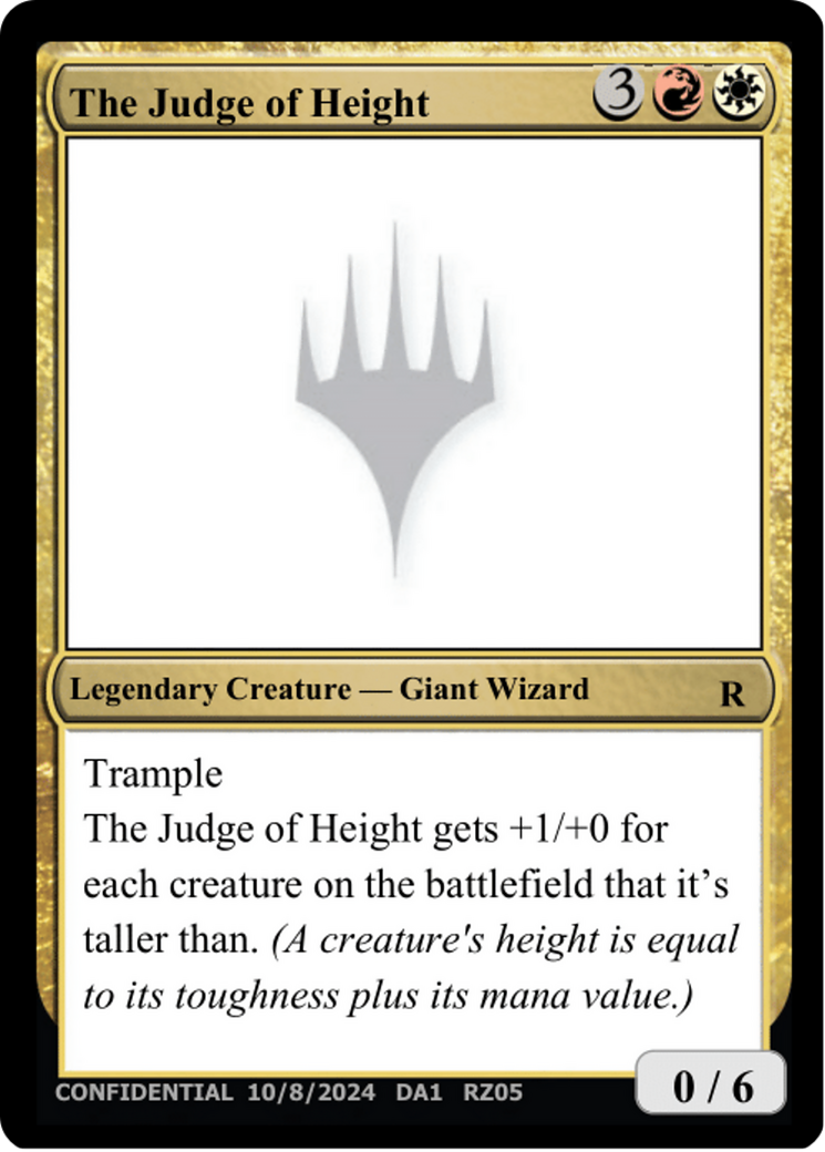 The Judge of Height [Unknown Event] | Jomio and Rueliete's Cards and Comics