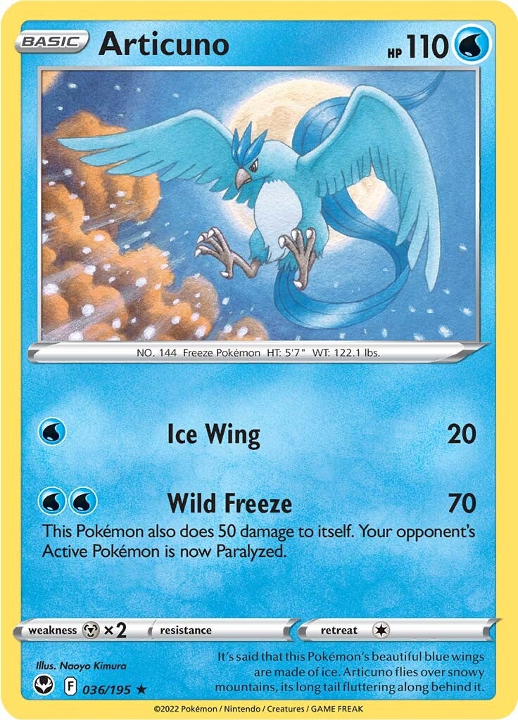 Articuno (036/195) [Sword & Shield: Silver Tempest] | Jomio and Rueliete's Cards and Comics