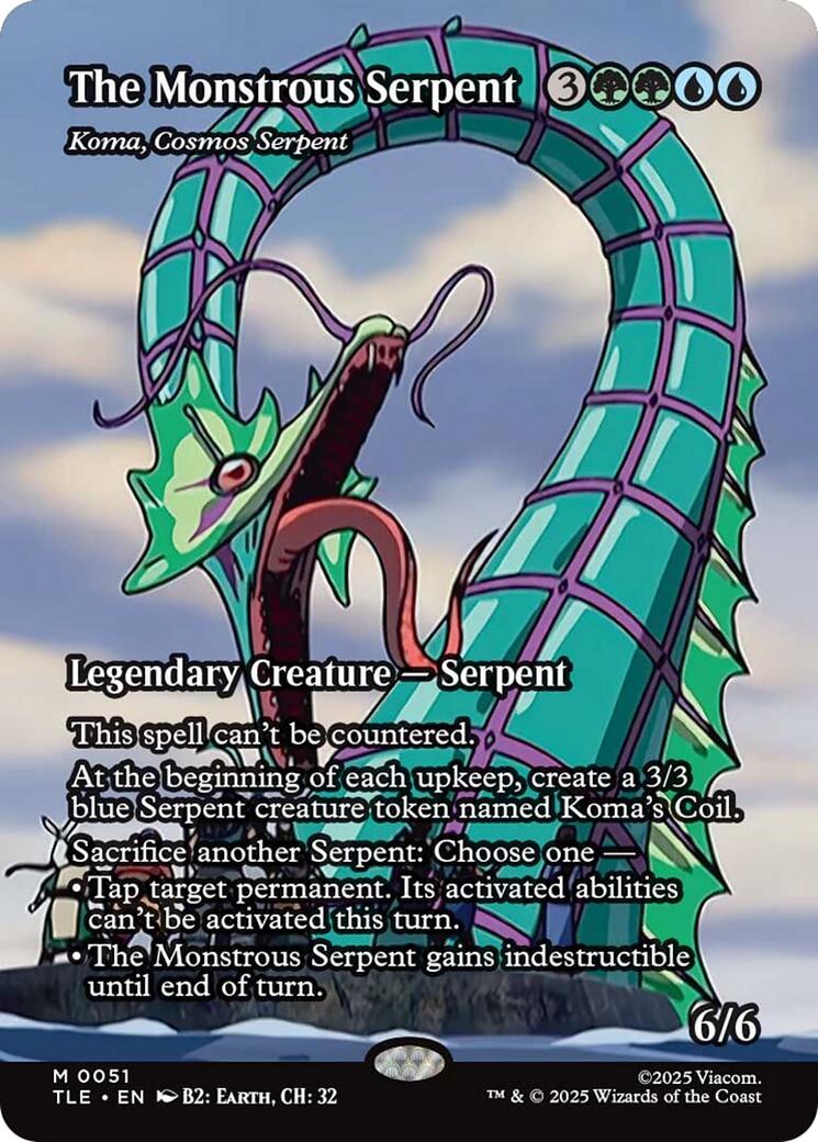 The Monstrous Serpent - Koma, Cosmos Serpent (Borderless) [Avatar: The Last Airbender: Eternal-Legal] | Jomio and Rueliete's Cards and Comics