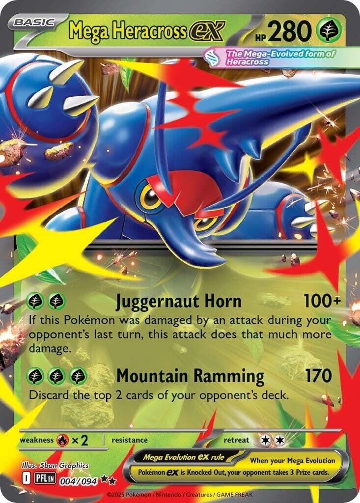 Mega Heracross ex (004/094) [Mega Evolution: Phantasmal Flames] | Jomio and Rueliete's Cards and Comics
