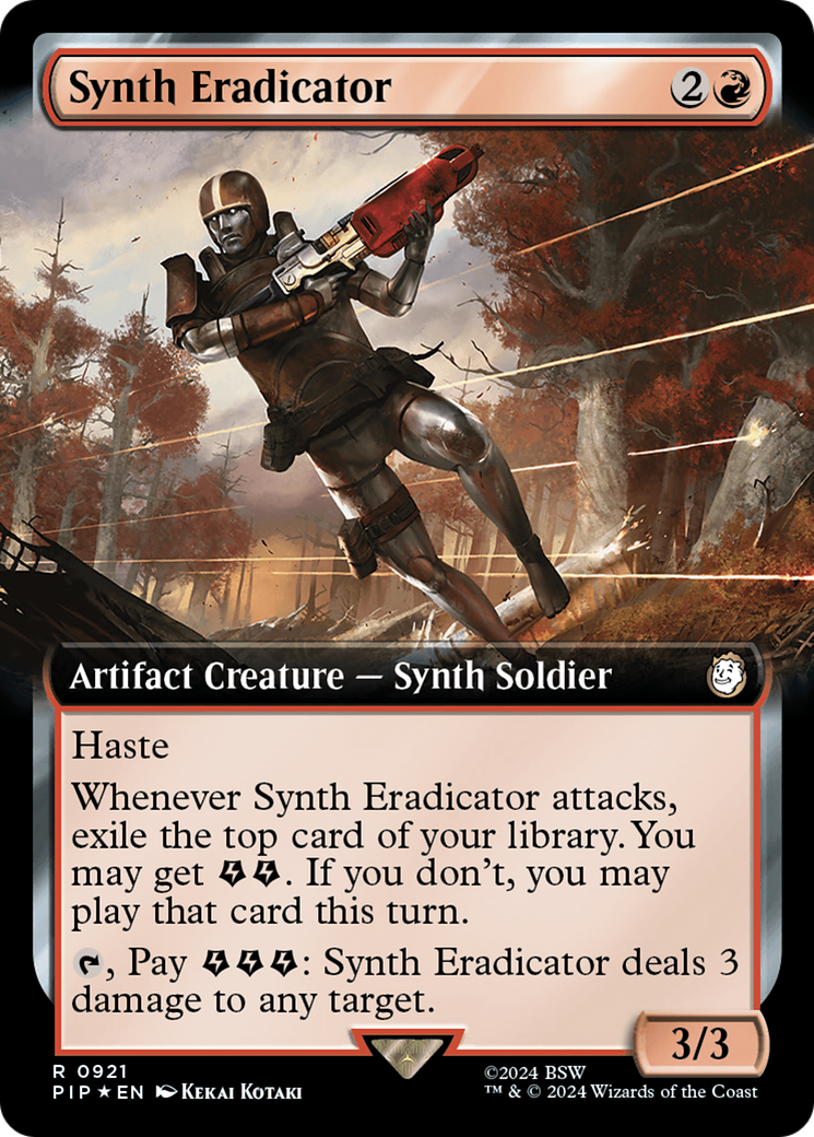 Synth Eradicator (Extended Art) (Surge Foil) [Fallout] | Jomio and Rueliete's Cards and Comics