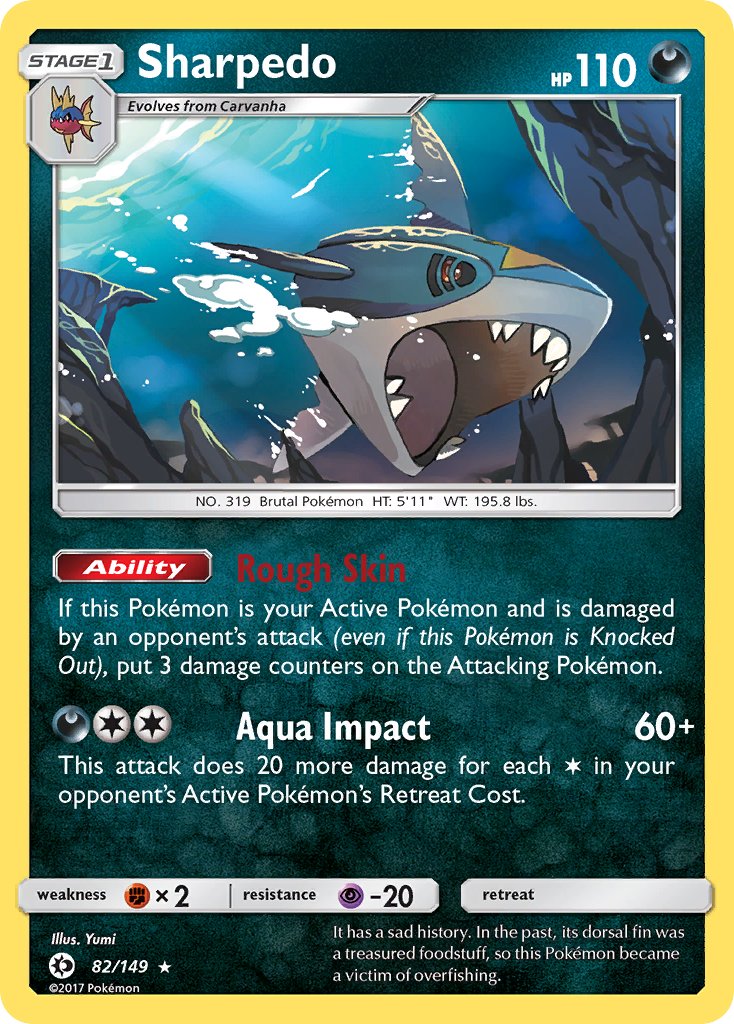 Sharpedo (82/149) (Cosmos Holo) (Blister Exclusive) [Sun & Moon: Base Set] | Jomio and Rueliete's Cards and Comics