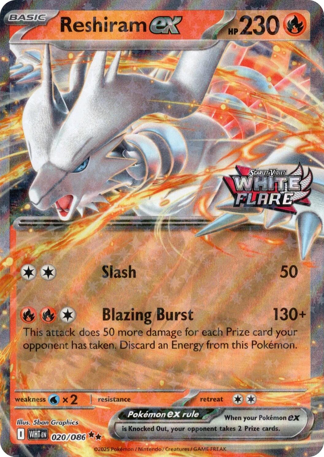 Reshiram ex (020/086) (White Flare Stamped) [Miscellaneous Cards] | Jomio and Rueliete's Cards and Comics