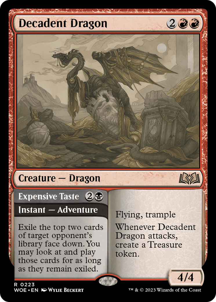 Decadent Dragon // Expensive Taste [Wilds of Eldraine] | Jomio and Rueliete's Cards and Comics