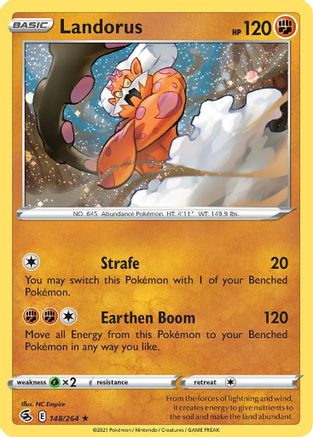 Landorus (148/264) (Cosmos Holo) [Sword & Shield: Fusion Strike] | Jomio and Rueliete's Cards and Comics
