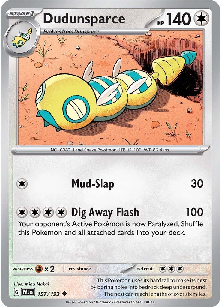 Dudunsparce (157/193) [Scarlet & Violet: Paldea Evolved] | Jomio and Rueliete's Cards and Comics