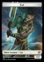 Phyrexian Mite (011) // Cat Double-Sided Token [Phyrexia: All Will Be One Tokens] | Jomio and Rueliete's Cards and Comics