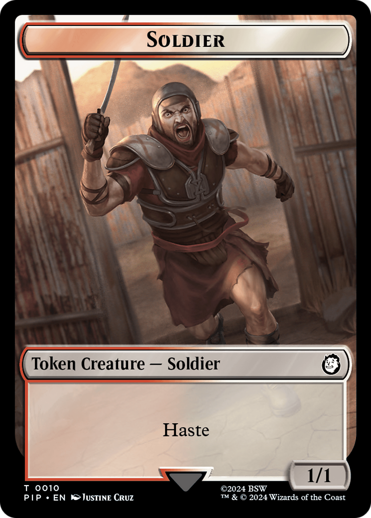 Radiation // Soldier (0010) Double-Sided Token [Fallout Tokens] | Jomio and Rueliete's Cards and Comics