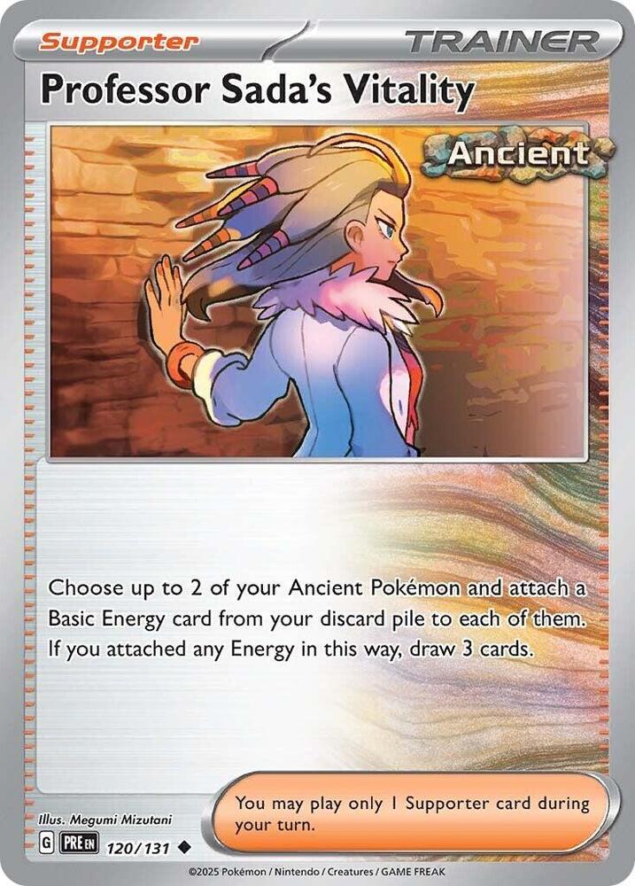 Professor Sada's Vitality (120/131) [Scarlet & Violet: Prismatic Evolutions] | Jomio and Rueliete's Cards and Comics