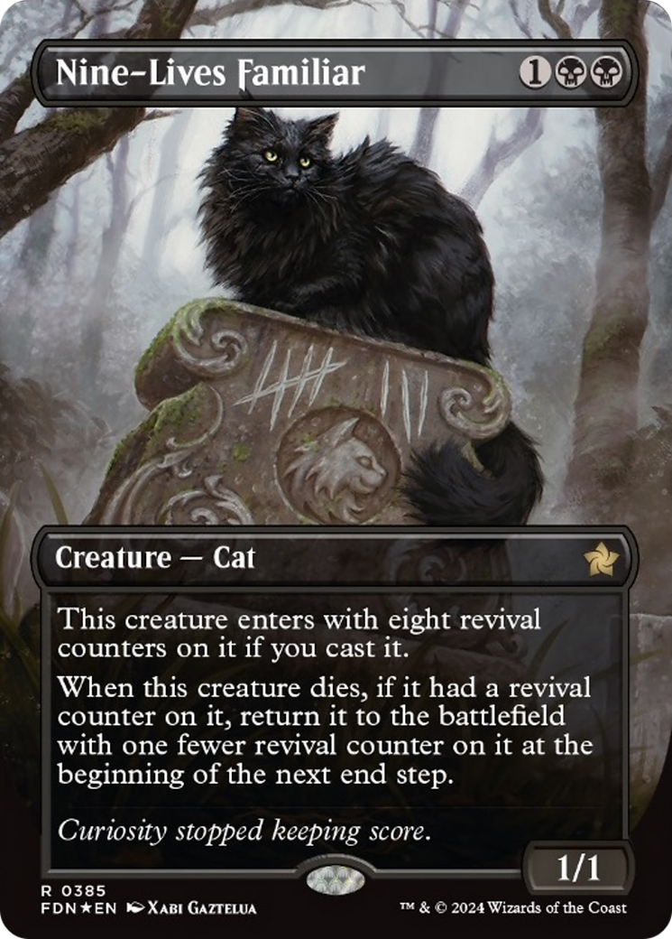 Nine-Lives Familiar (Borderless Mana Foil) [Foundations] | Jomio and Rueliete's Cards and Comics