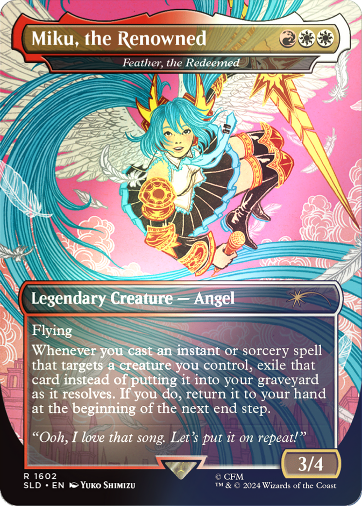 Miku, the Renowned - Feather, the Redeemed (Rainbow Foil) [Secret Lair Drop Series] | Jomio and Rueliete's Cards and Comics