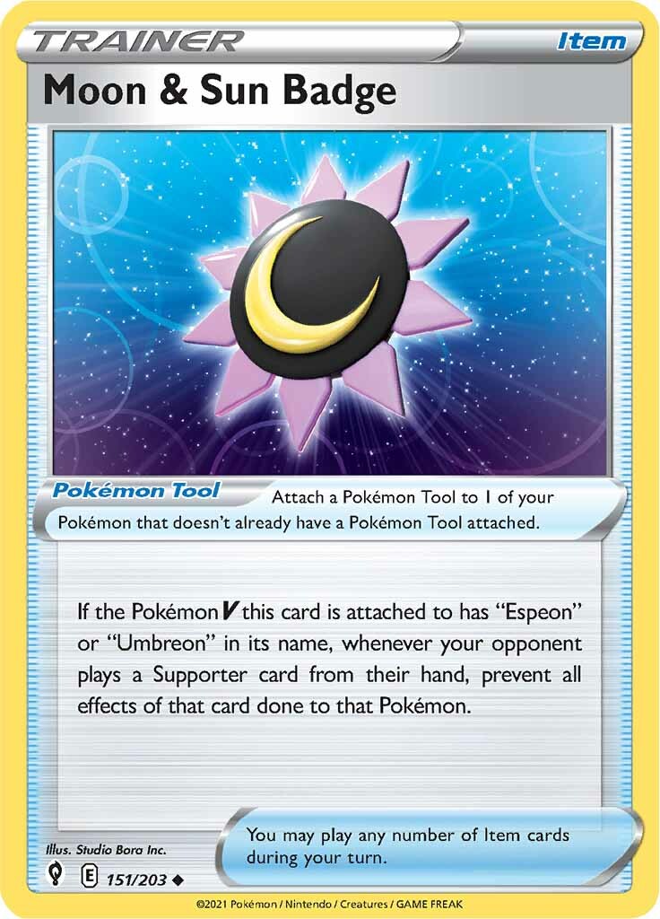 Moon & Sun Badge (151/203) [Sword & Shield: Evolving Skies] | Jomio and Rueliete's Cards and Comics