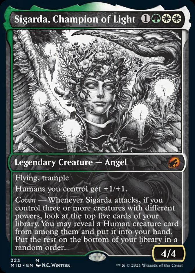 Sigarda, Champion of Light (Showcase) [Innistrad: Midnight Hunt] | Jomio and Rueliete's Cards and Comics