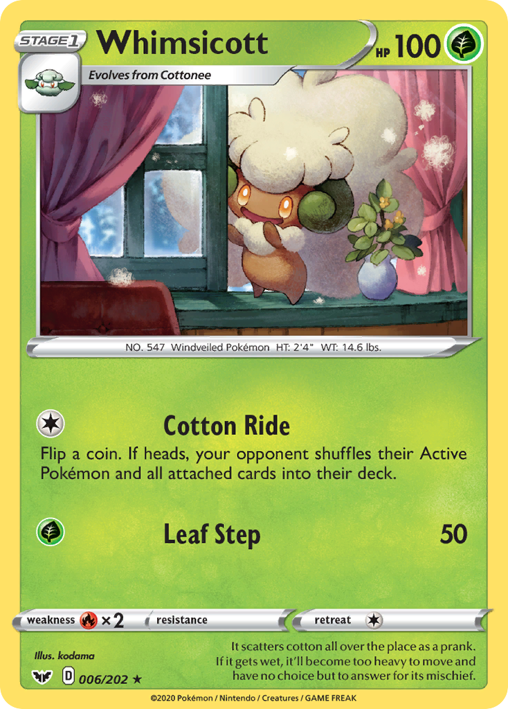 Whimsicott (006/202) [Sword & Shield: Base Set] | Jomio and Rueliete's Cards and Comics