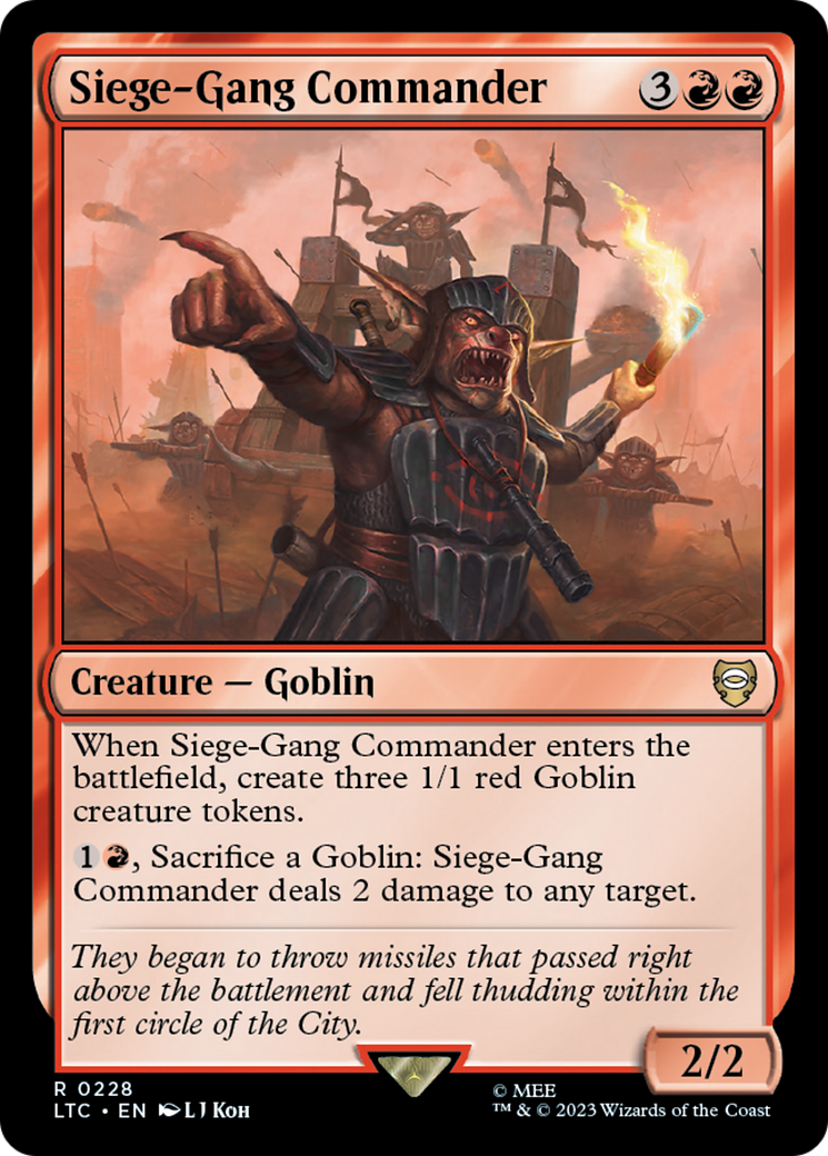 Siege-Gang Commander [The Lord of the Rings: Tales of Middle-Earth Commander] | Jomio and Rueliete's Cards and Comics
