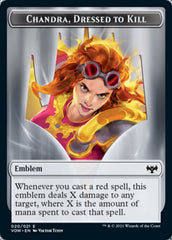 Blood // Chandra, Dressed to Kill Emblem Double-Sided Token [Innistrad: Crimson Vow Tokens] | Jomio and Rueliete's Cards and Comics