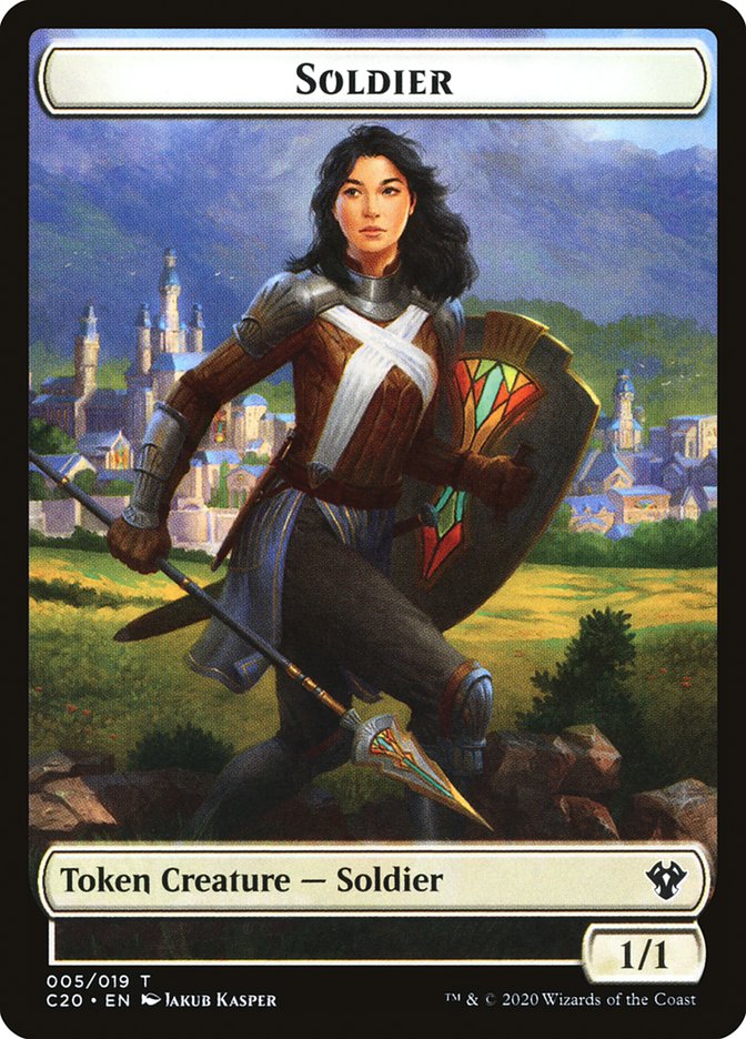 Elemental (003) // Soldier Double-Sided Token [Commander 2020 Tokens] | Jomio and Rueliete's Cards and Comics