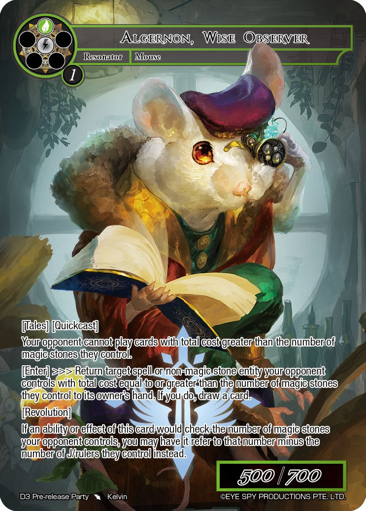 Algernon, Wise Observer (D3 Pre-release Party) [Promo Cards] | Jomio and Rueliete's Cards and Comics