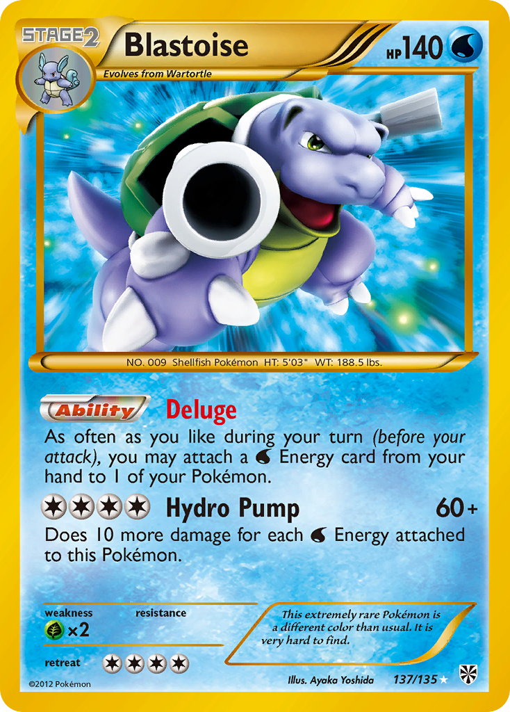 Blastoise (137/135) [Black & White: Plasma Storm] | Jomio and Rueliete's Cards and Comics