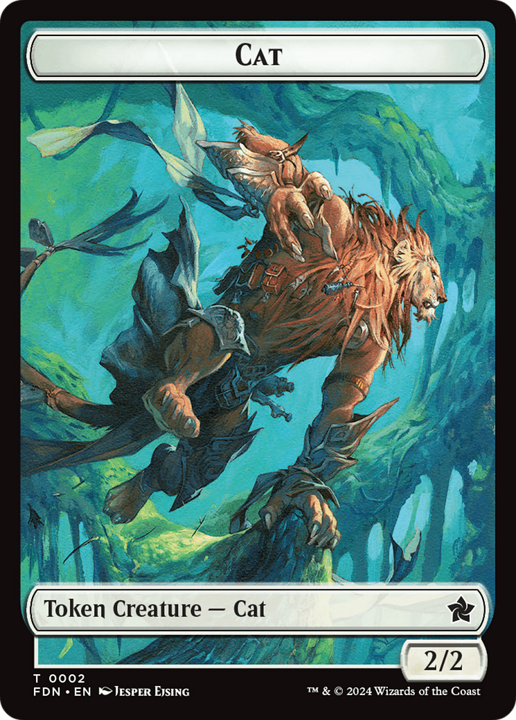 Cat (0001) // Cat (0002) Doubled-Sided Token [Foundations Tokens] | Jomio and Rueliete's Cards and Comics